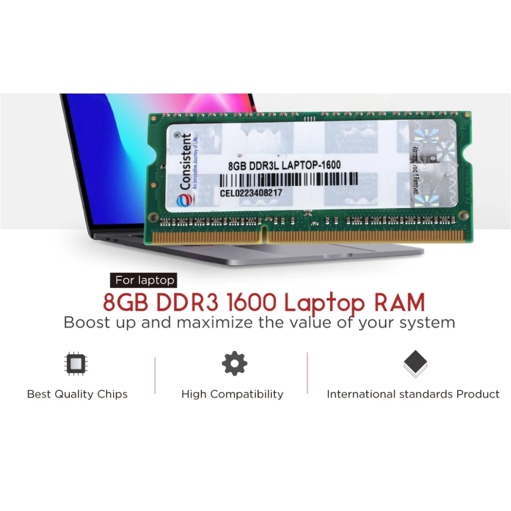 Consistent Laptop Ram 8GB DDR3 1600MHz view 3